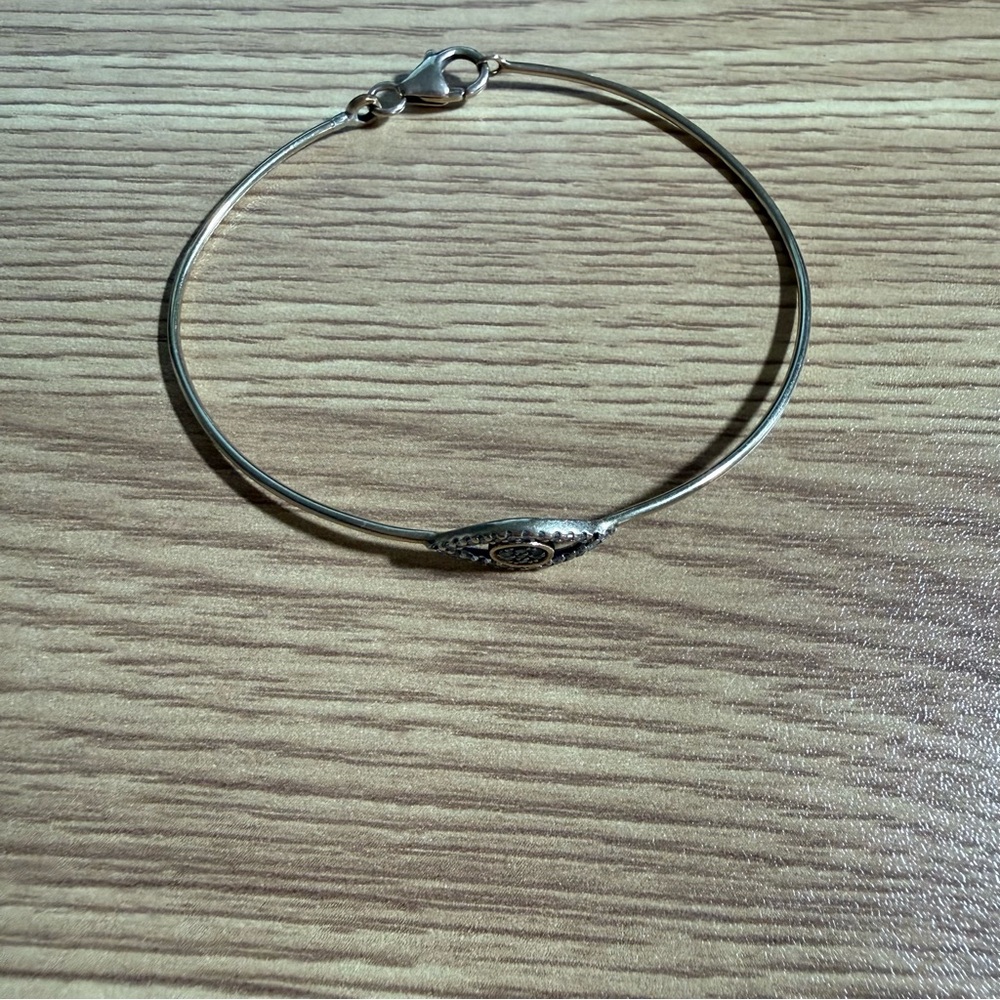 Evil Eye Gold Alloy Bangle with Gemstone Eye Marked 480PM